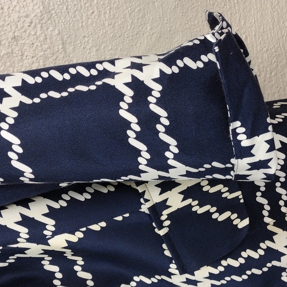 Pendleton Navy Blue 100% Silk Collarless  Elbow Length Sleeve Open Front Blazer - Picture 3 of 13